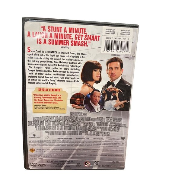 Get Smart DVD Steve Carell Anne Hathaway Dwayne Johnson - Picture 2 of 2